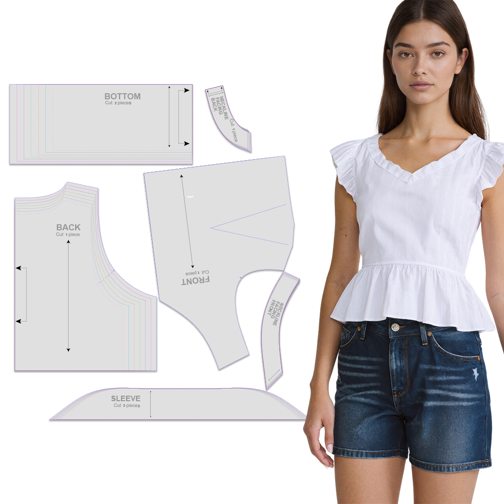 Baby Clothing Patterns - Padrões de costura para top feminino