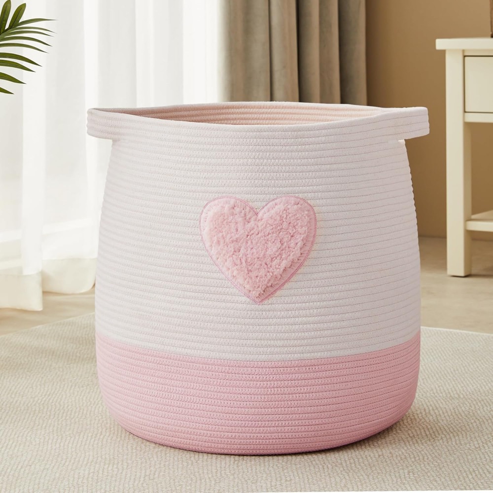 Baby Clothing Hamper - Cesto de lavanderia rosa para crianças,