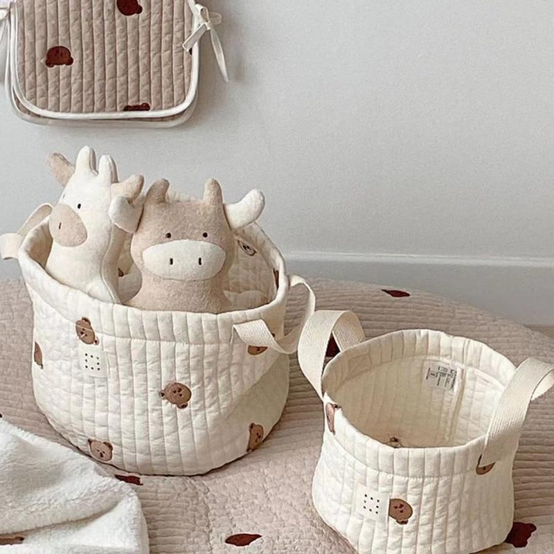 Baby Clothing Hamper - Urso bonito bordado saco de fraldas
