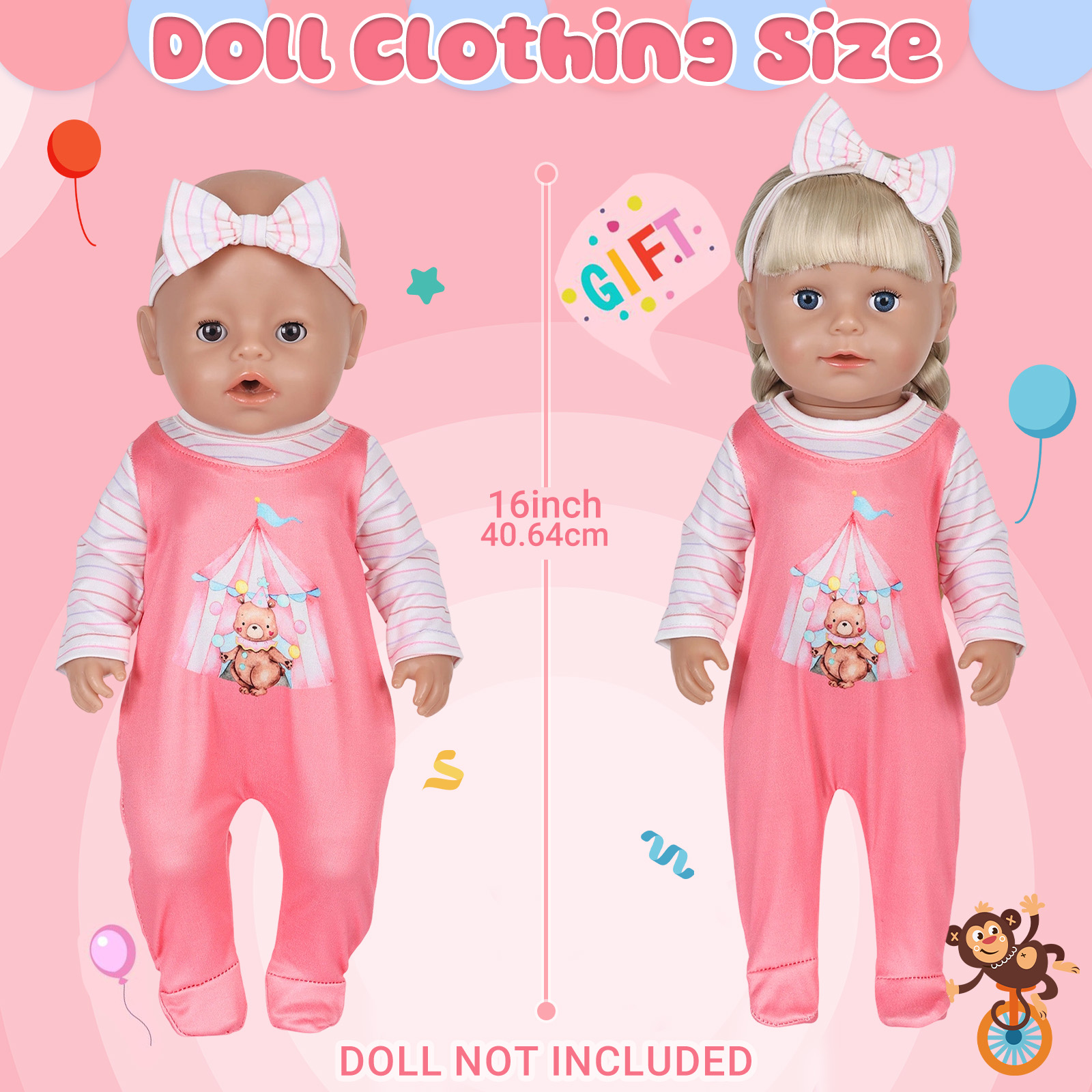 Roupas para bonecas de 16-18 p - Baby Clothing Unisex avaliação e preço