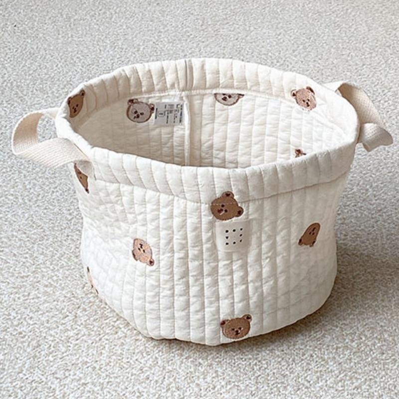 Urso bonito bordado saco de fr - Baby Clothing Hamper avaliação e preço